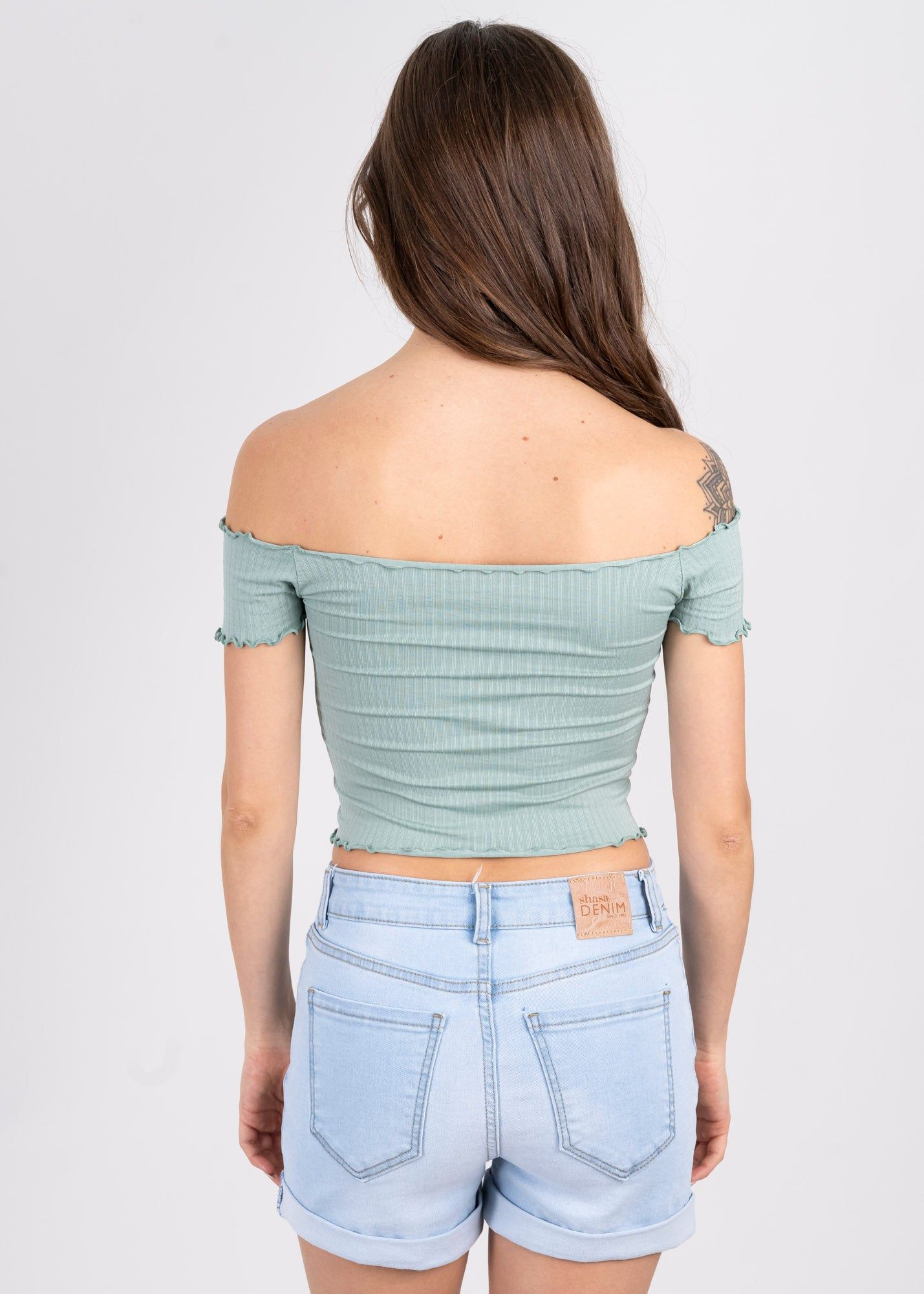 Top acanalado hombros descubiertos sold by Shasa product image thumbnail 4