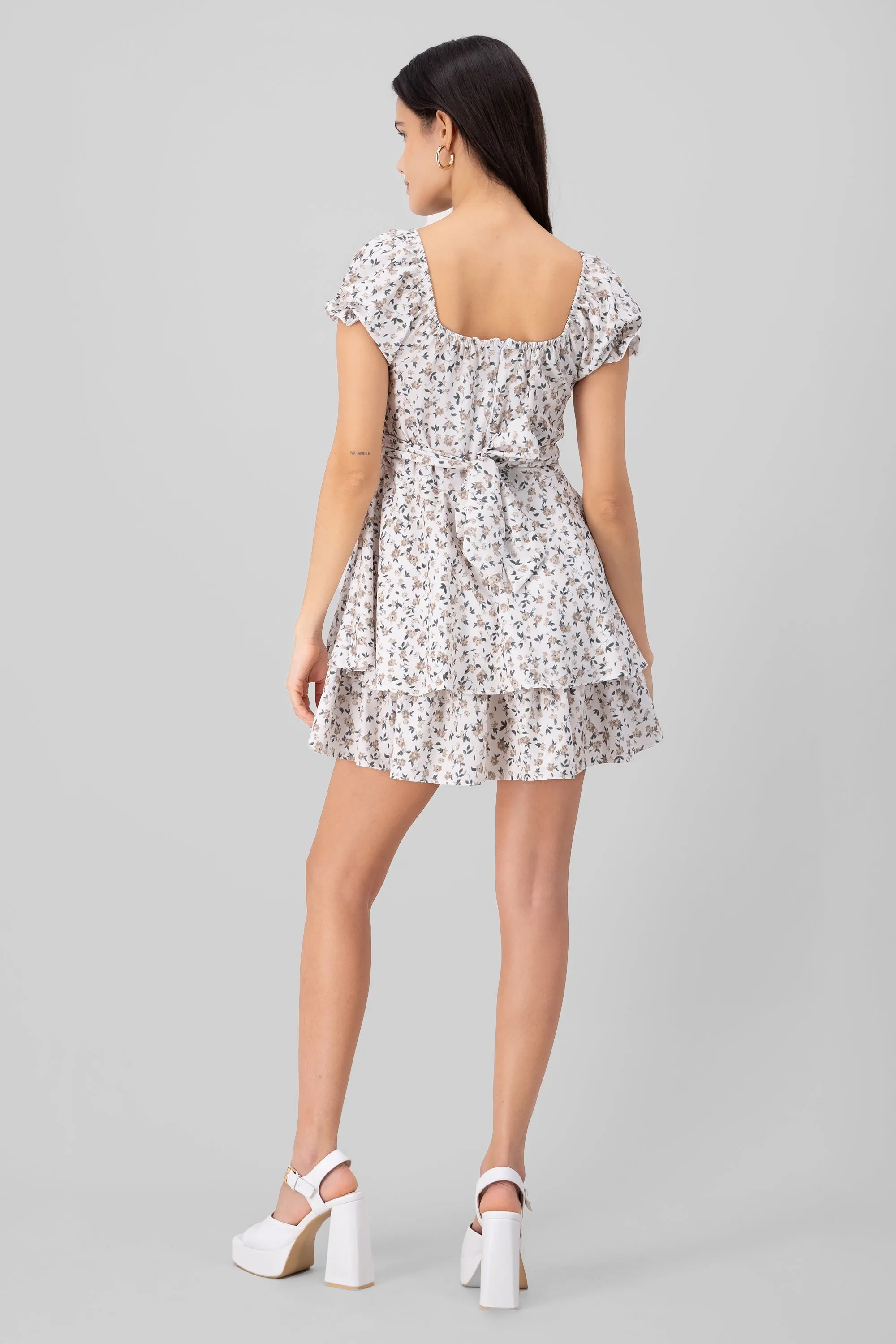 Vestido mini escote cuadrado flores sold by Shasa product image thumbnail 4