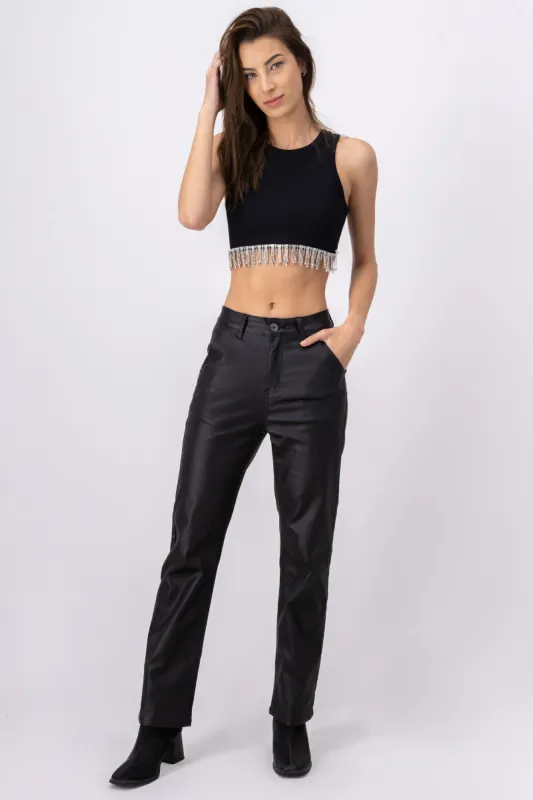 Jeans straight metálicos sold by Shasa