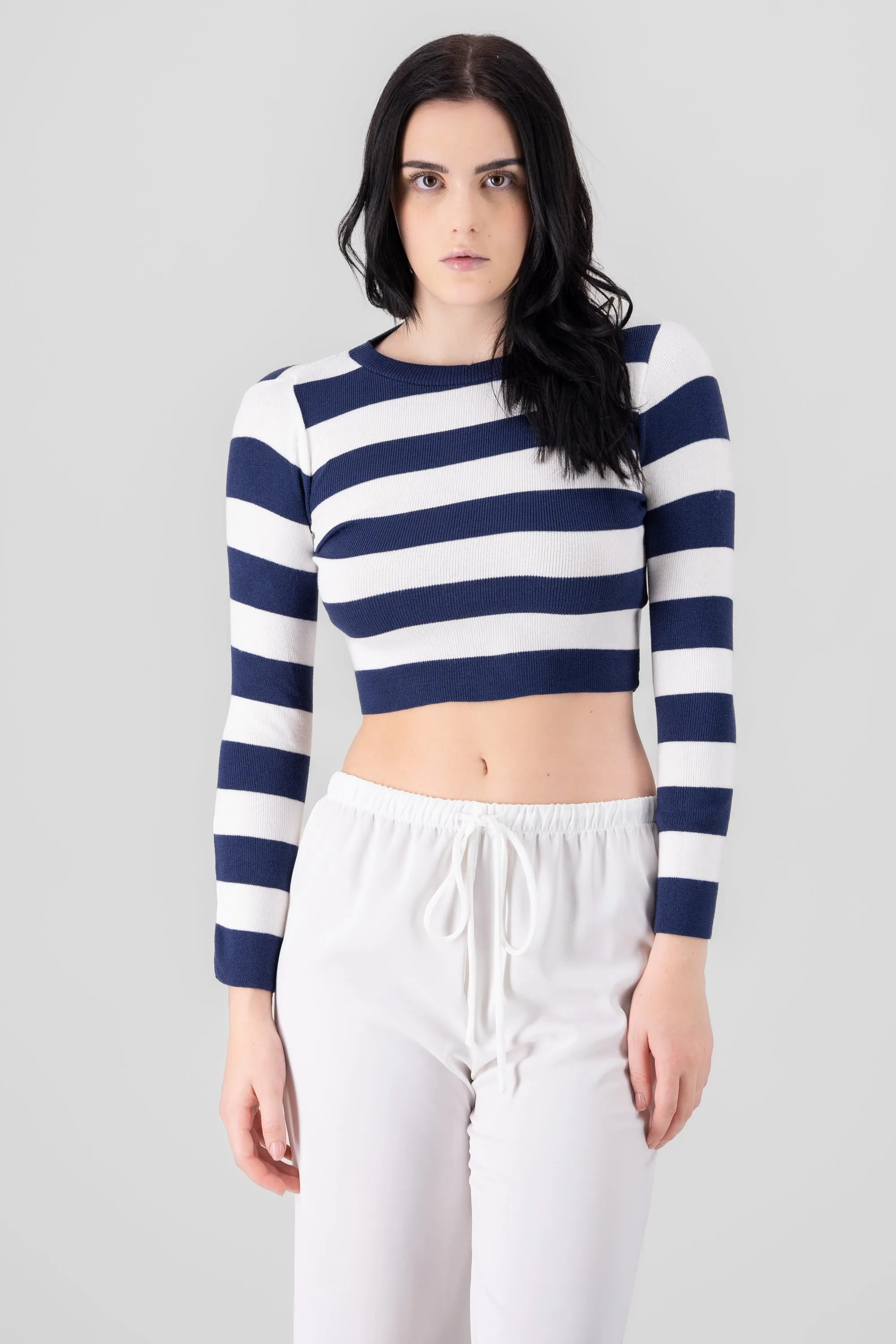 Suéter crop acanalado rayas sold by Shasa product image thumbnail 2