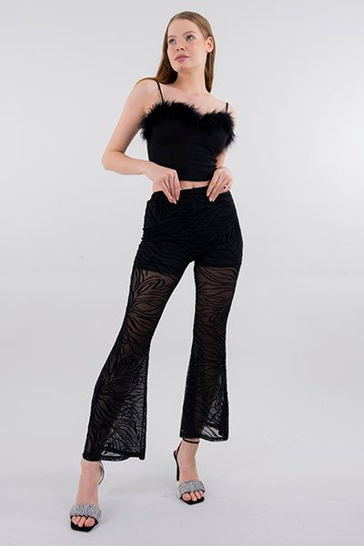 Pantalón flared mesh sold by Shasa