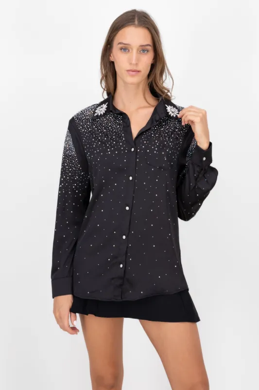 Camisa Manga Larga Pedrería sold by Shasa