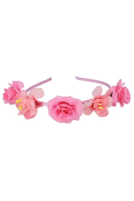 Diadema delgada satín flores sold by Shasa