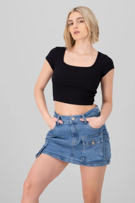 Top escote cuadrado manga corta sold by Shasa