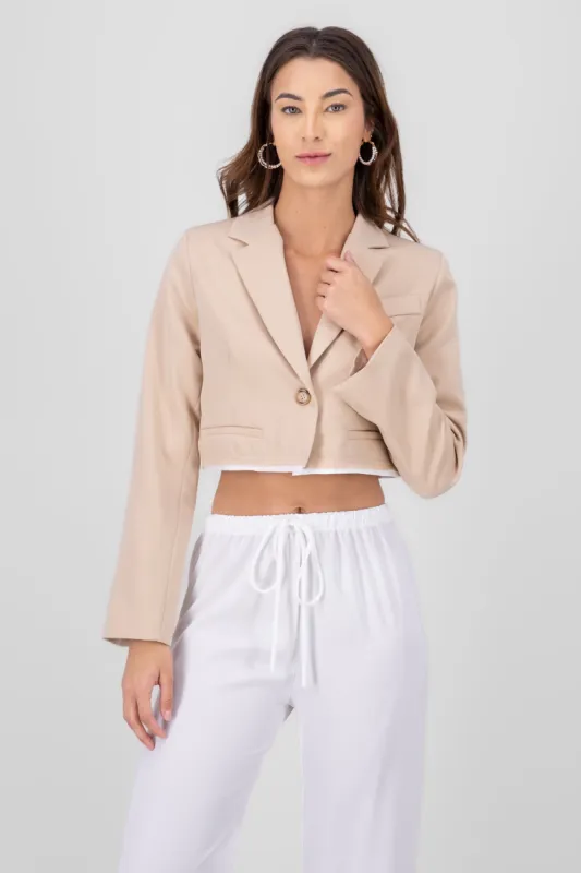 Saco cropped contraste sold by Shasa