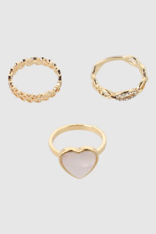 3 P Anillos Corazon Glitter sold by Shasa