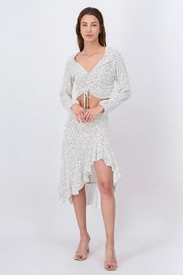 Falda midi abertura olanes sold by Shasa