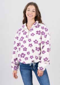 Sudadera peluche flores sold by Shasa