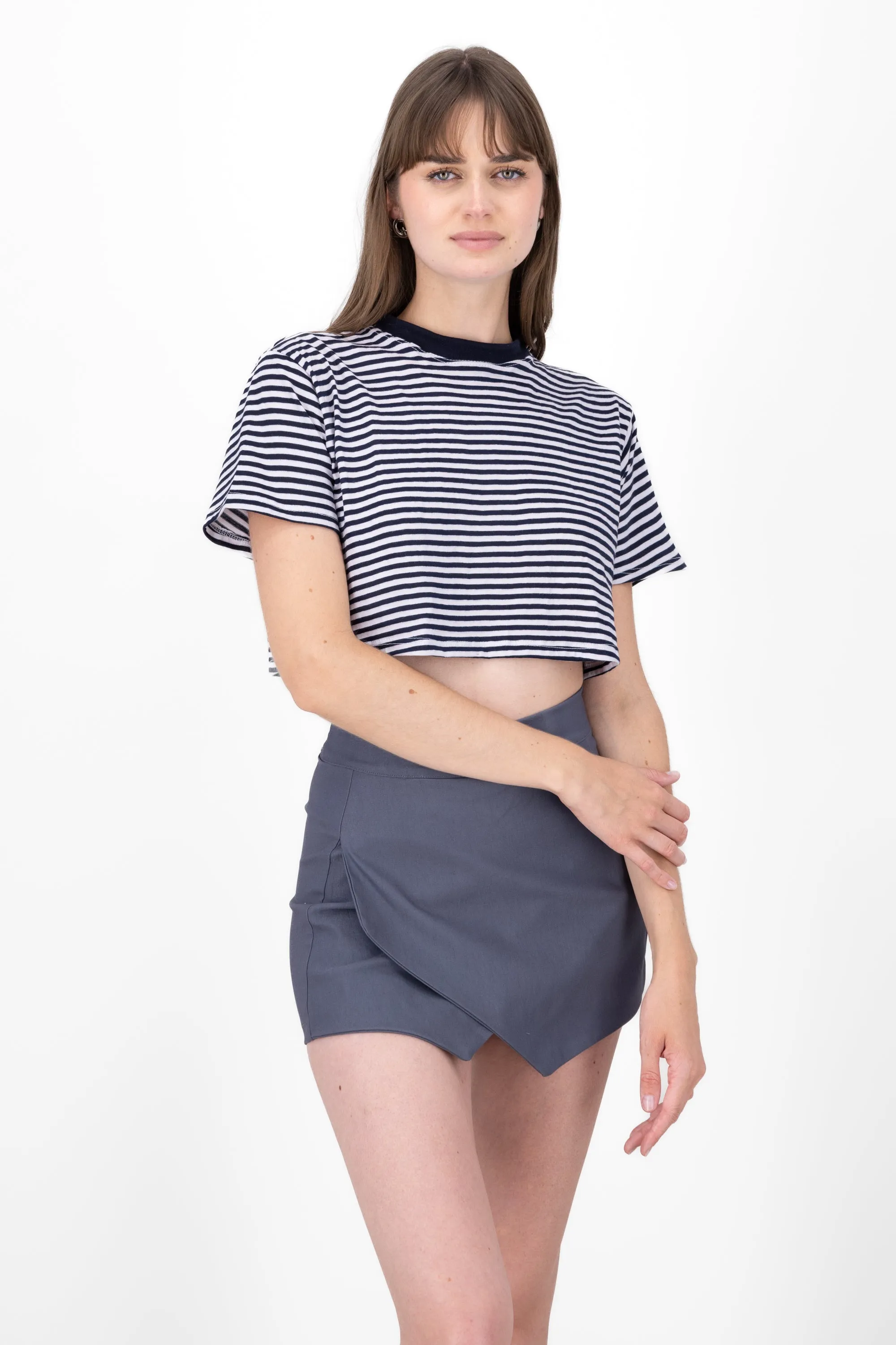 Playera crop rayas sold by Shasa
