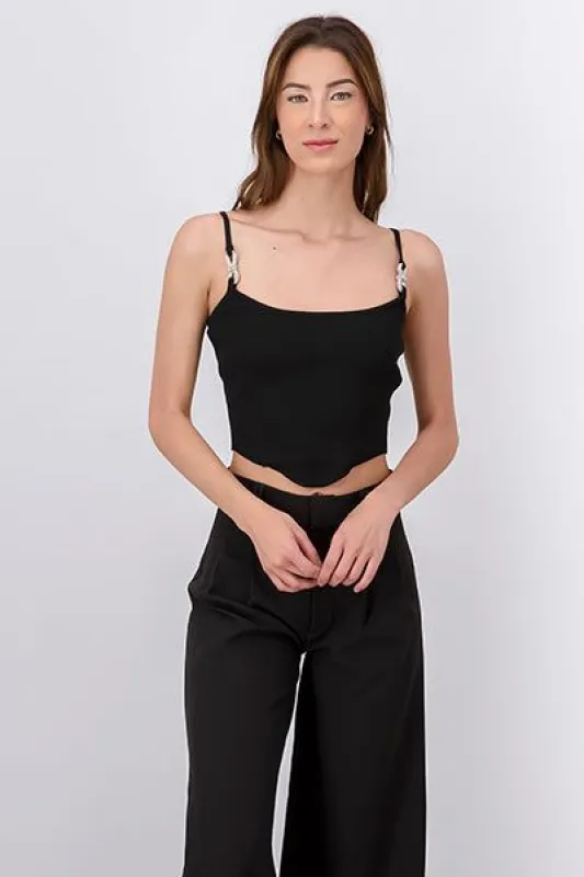 Top acanalado tirantes brillos sold by Shasa
