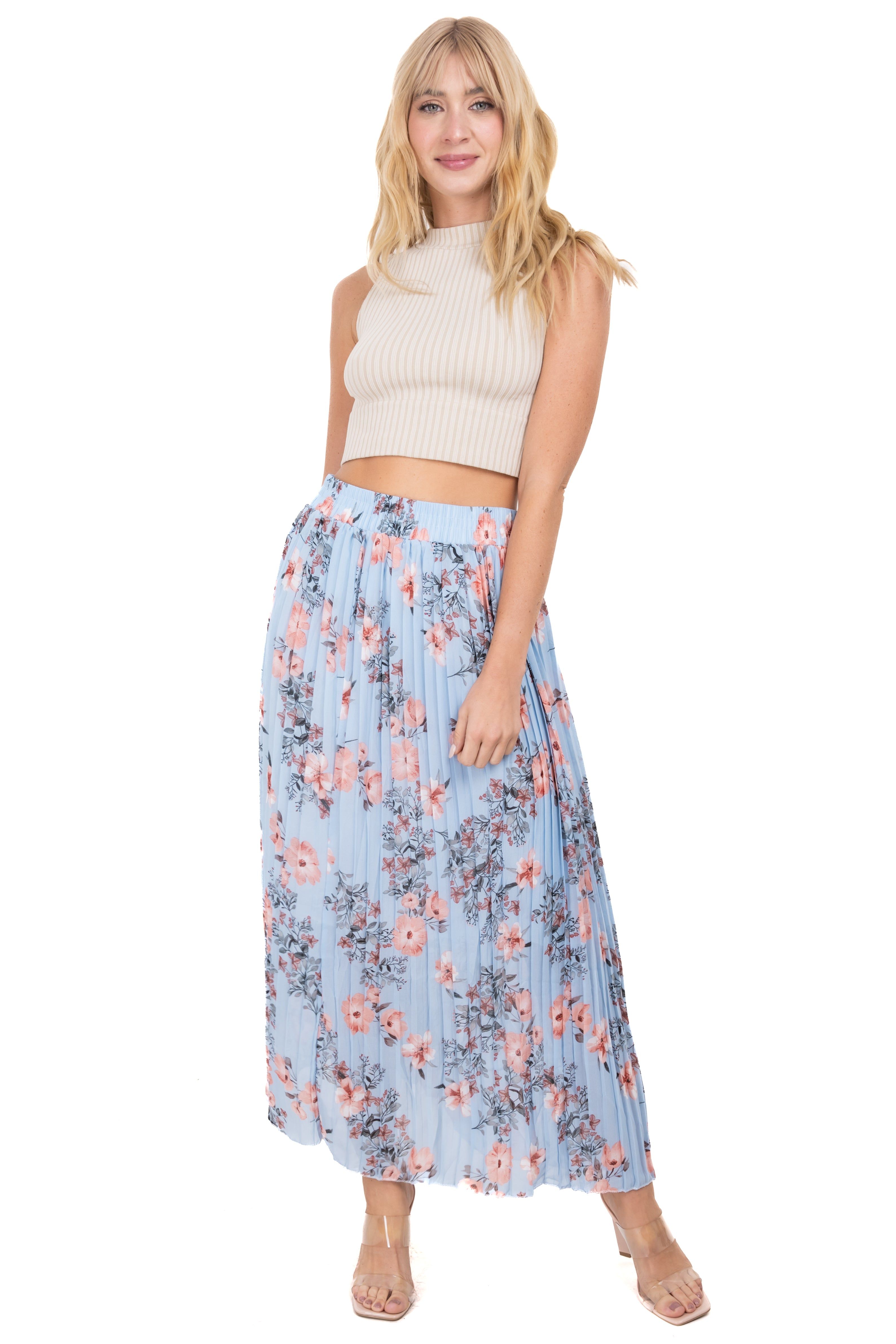 Falda midi tableada flores sold by Shasa product image thumbnail 2
