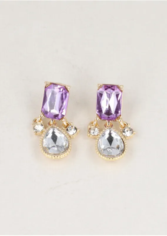 Aretes Cuadro Gota Cristal sold by Shasa
