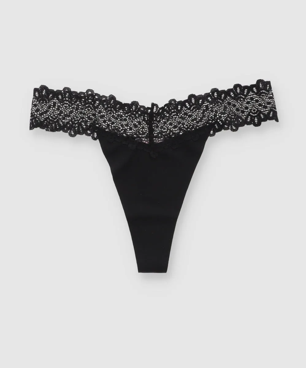 Tanga seamless detalle encaje sold by Shasa