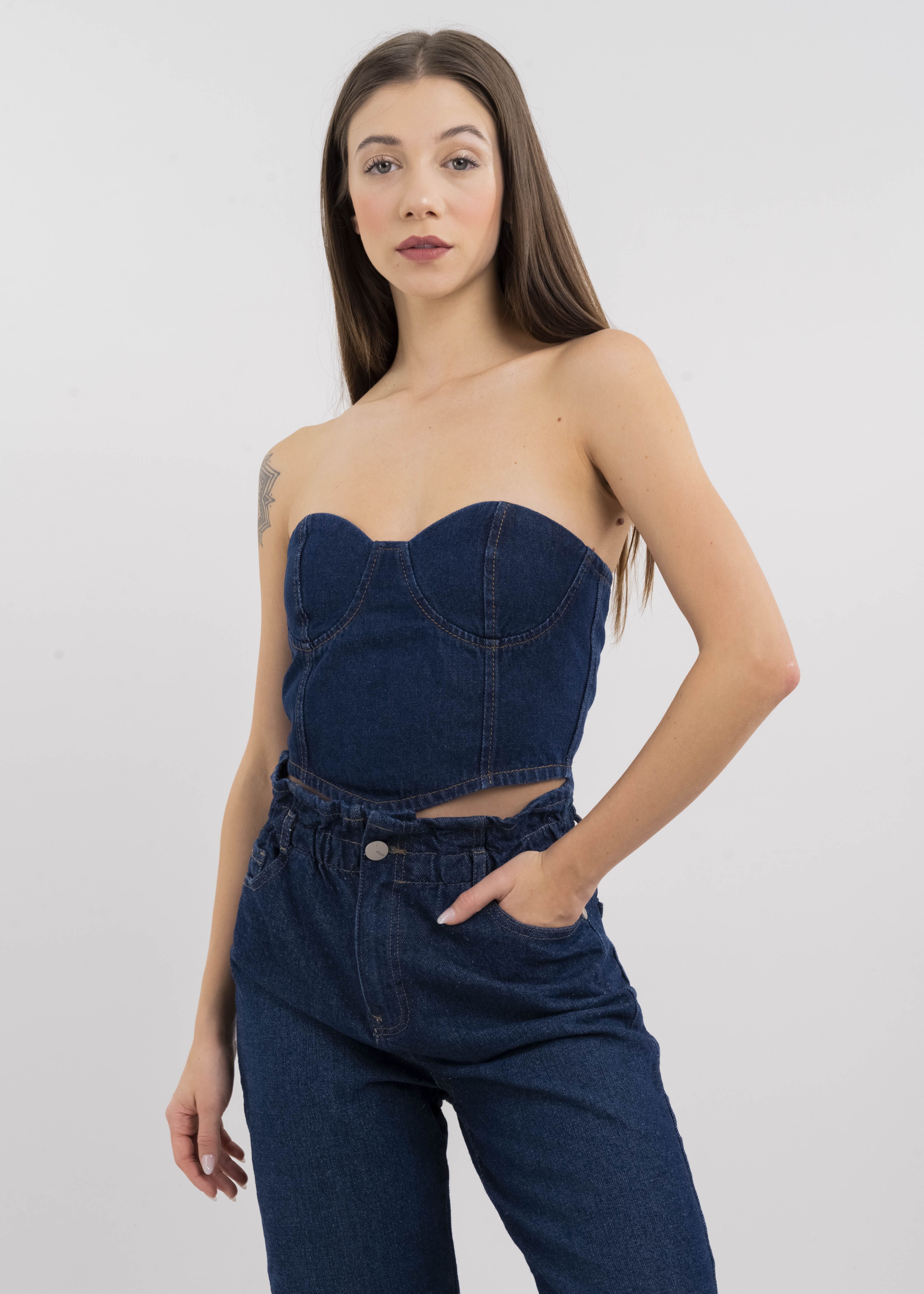 Top Corset Denim sold by Shasa