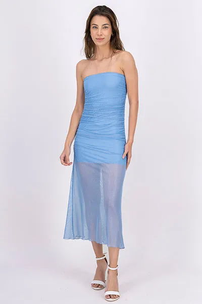 Vestido midi mesh brillos sold by Shasa