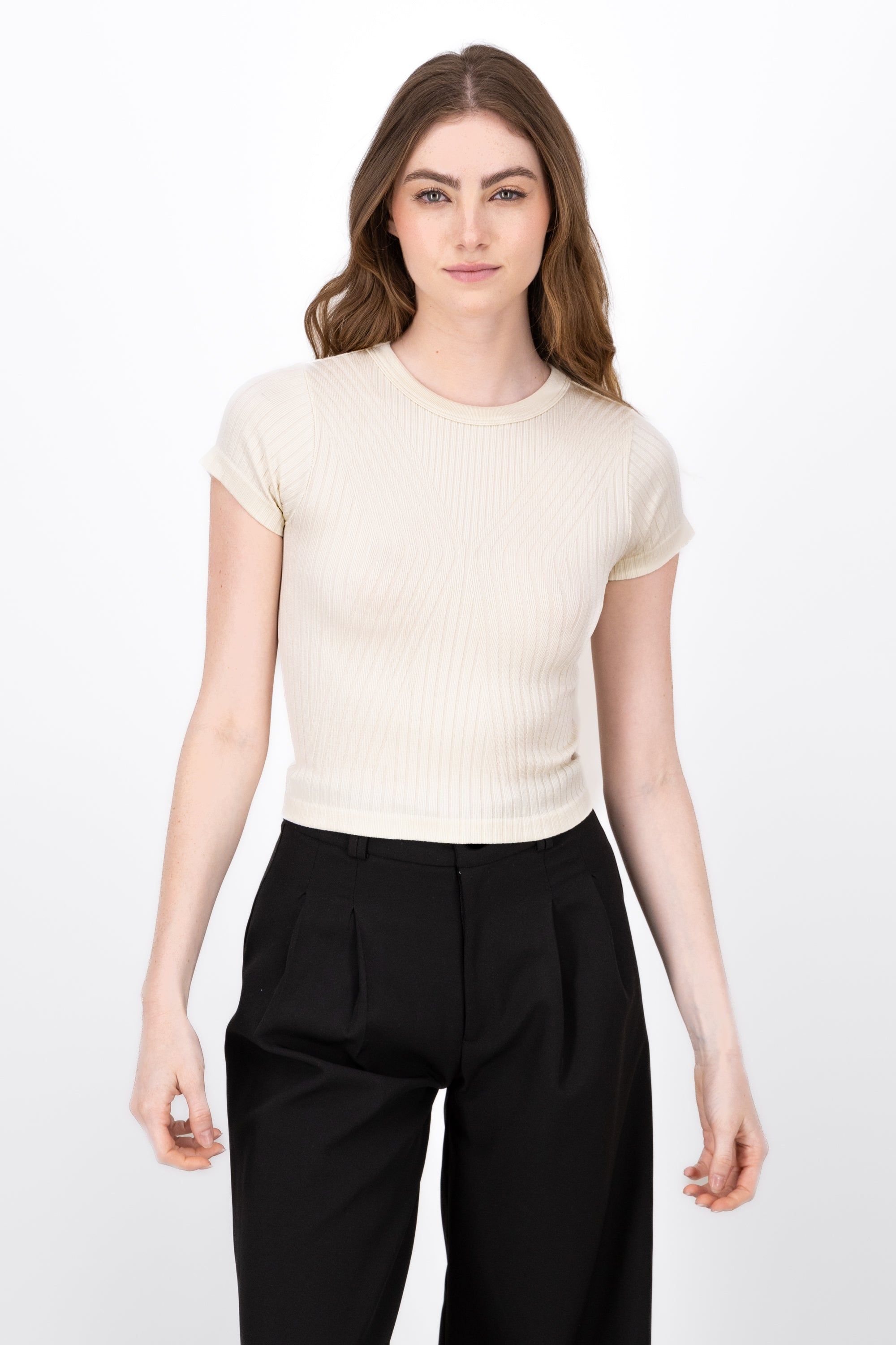 Top De Manga Corta Con Tejido Acanalado sold by Shasa product image thumbnail 2