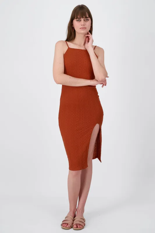 Vestido midi textura entretejida sold by Shasa