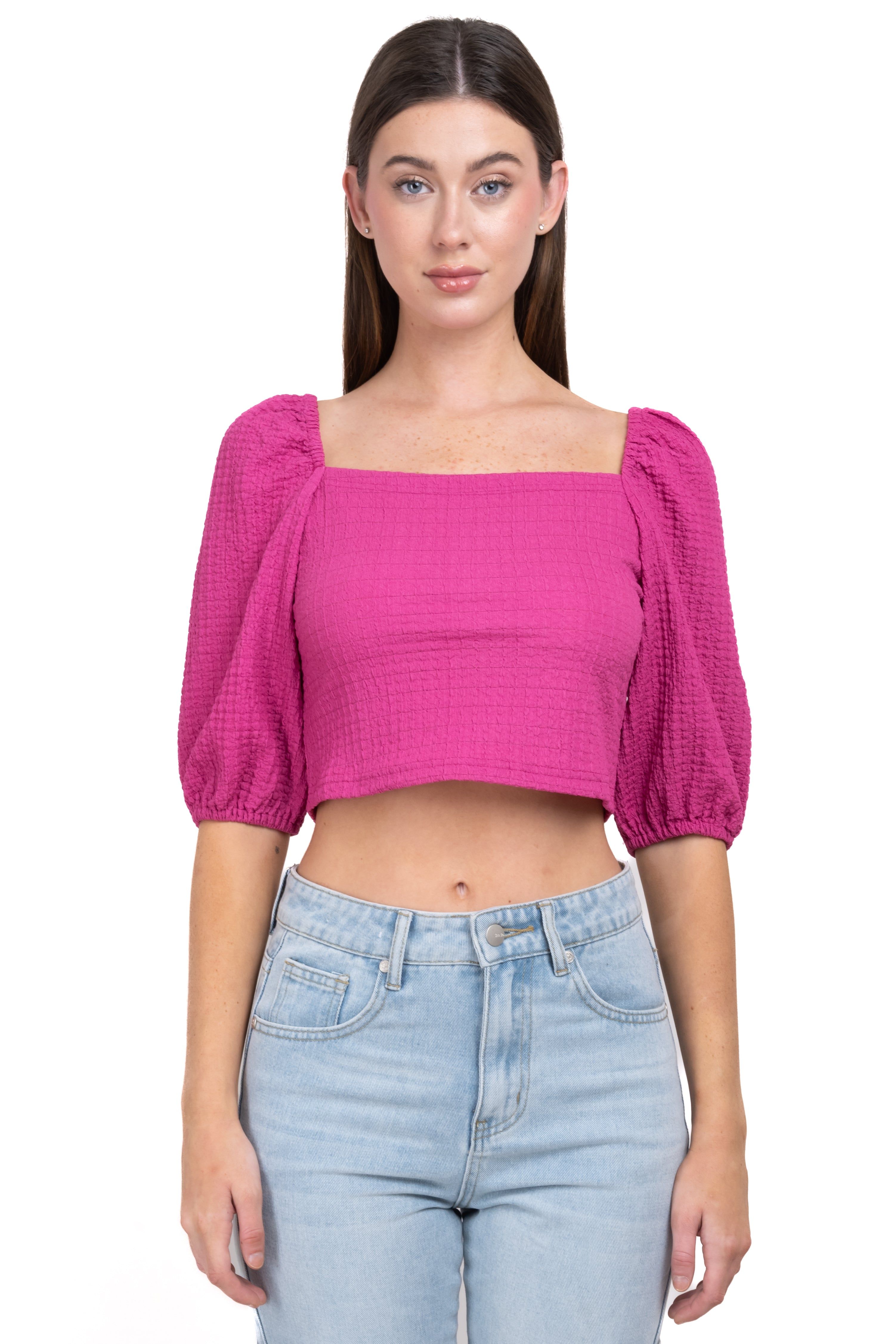 Top crop manga abullonada textura sold by Shasa product image thumbnail 5