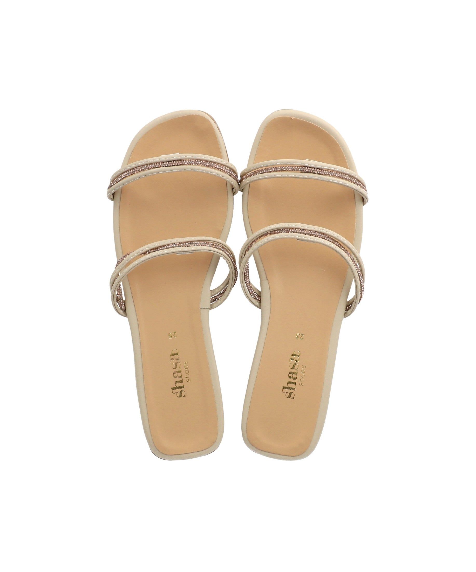 Sandalia pala cintas brillos sold by Shasa