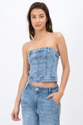 Top corset denim botón sold by Shasa