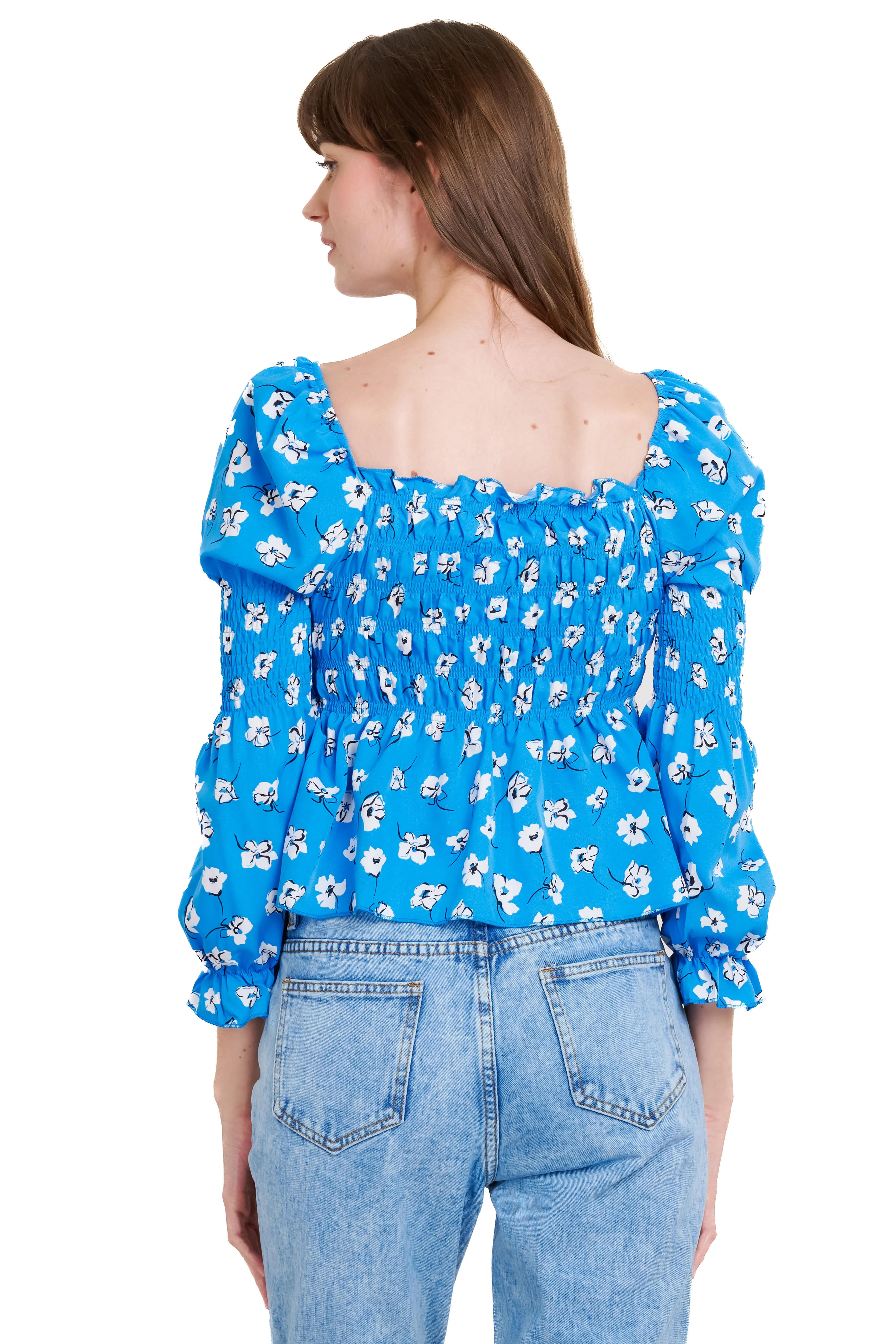 Blusa manga larga escote cuadrado detalle ligas sold by Shasa product image thumbnail 4