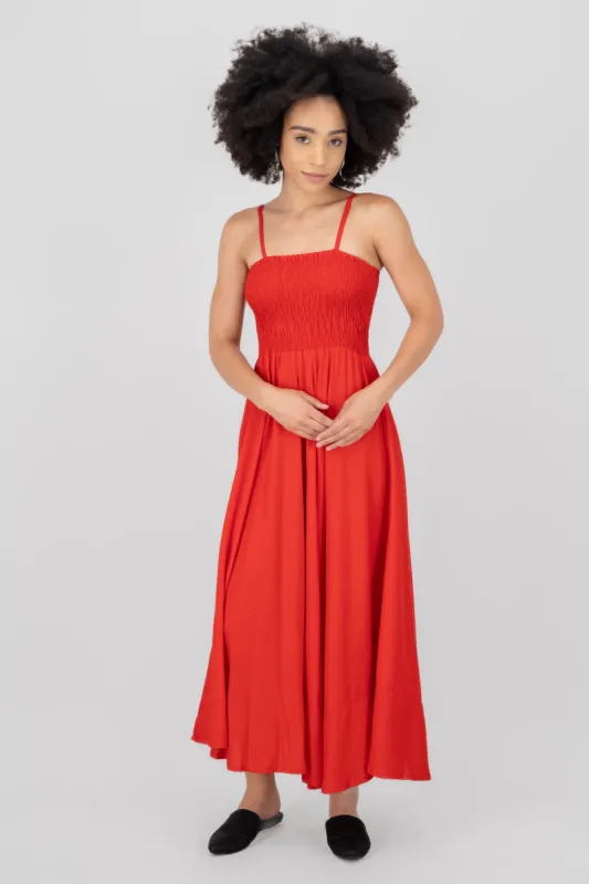 Vestido Maxi Detalle Smock sold by Shasa