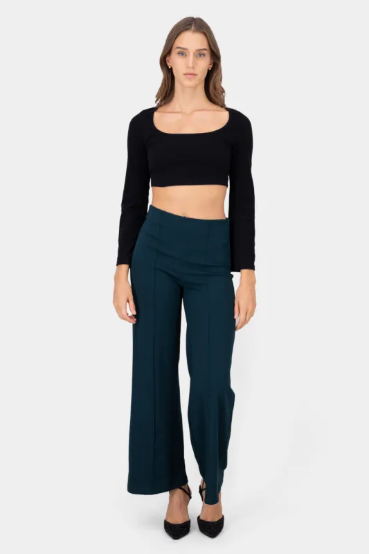 Pantalón Wide Leg Cintura Alta Costuras sold by Shasa