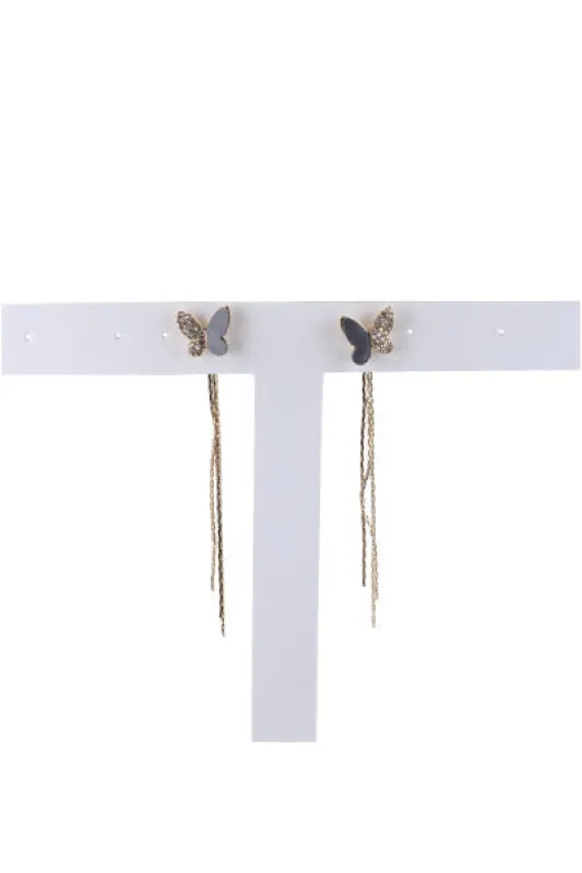 Aretes mariposas colgantes brillos sold by Shasa