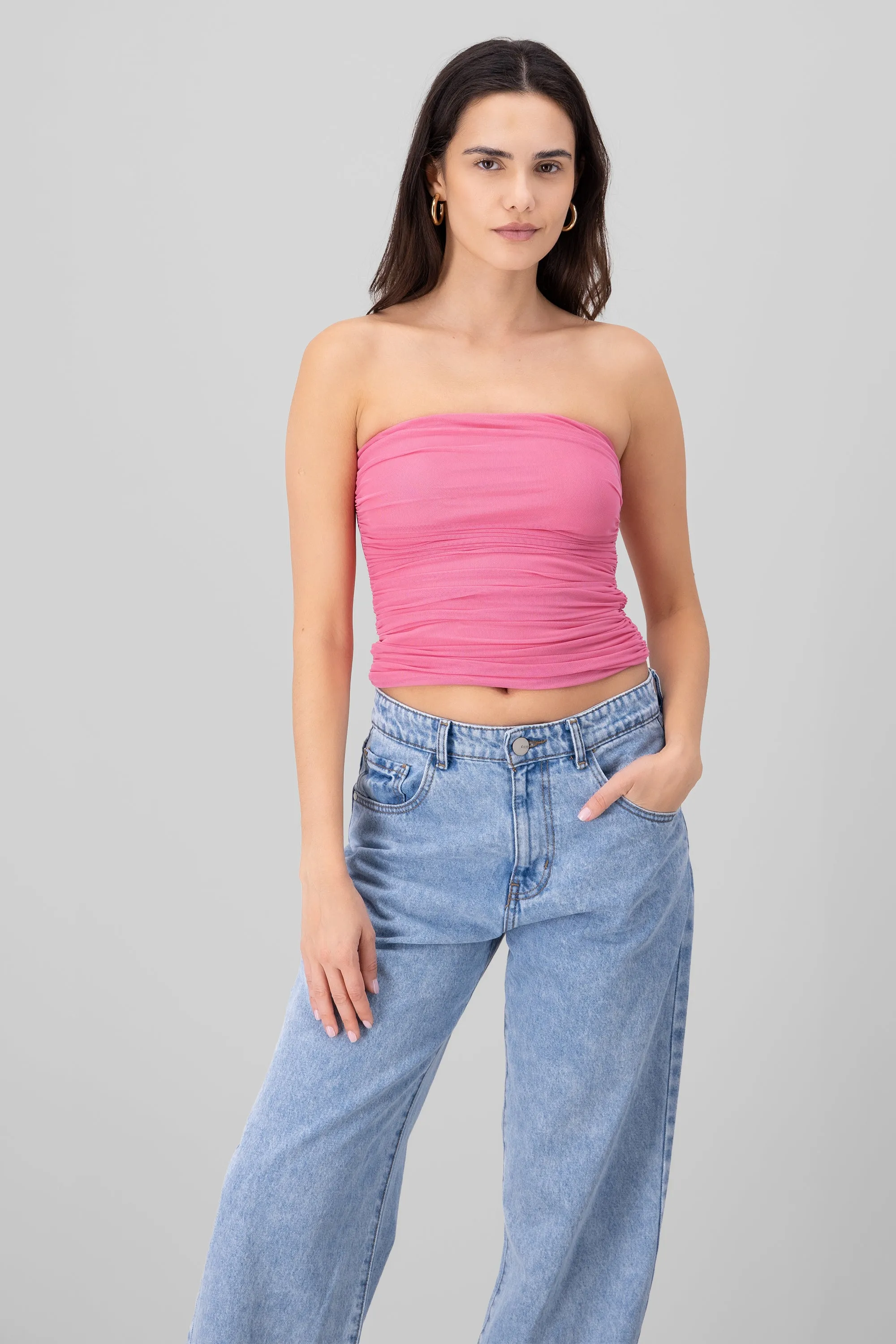 Top Mesh Strapless Mesh sold by Shasa