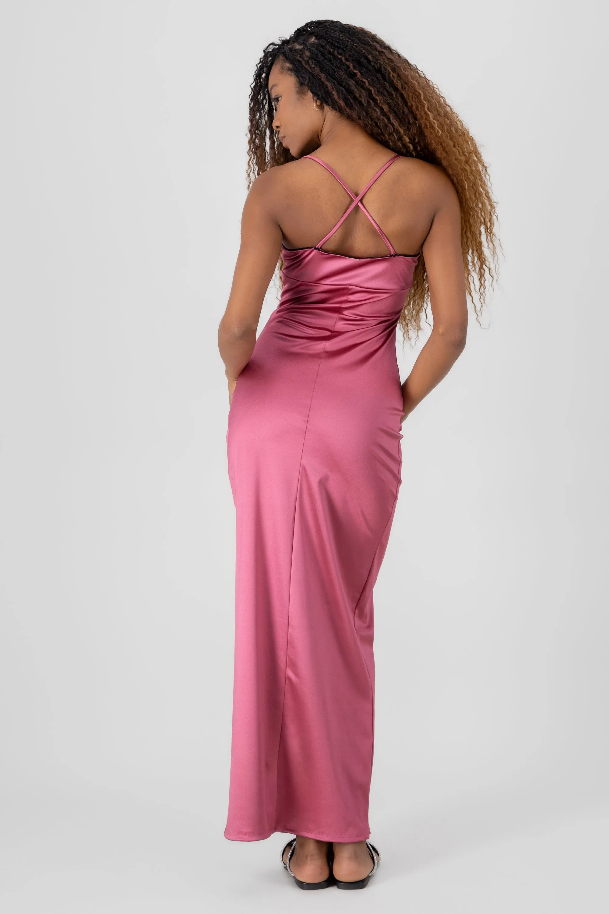 Vestido maxi liso satin sold by Shasa product image thumbnail 4