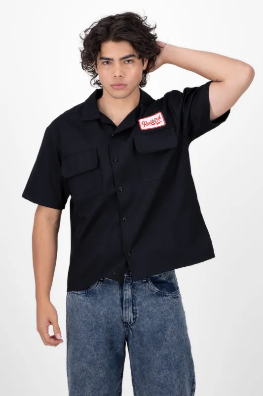 Camisa manga corta boxy bordado sold by Shasa