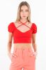 Blusa crop cruzada acanalada sold by Shasa