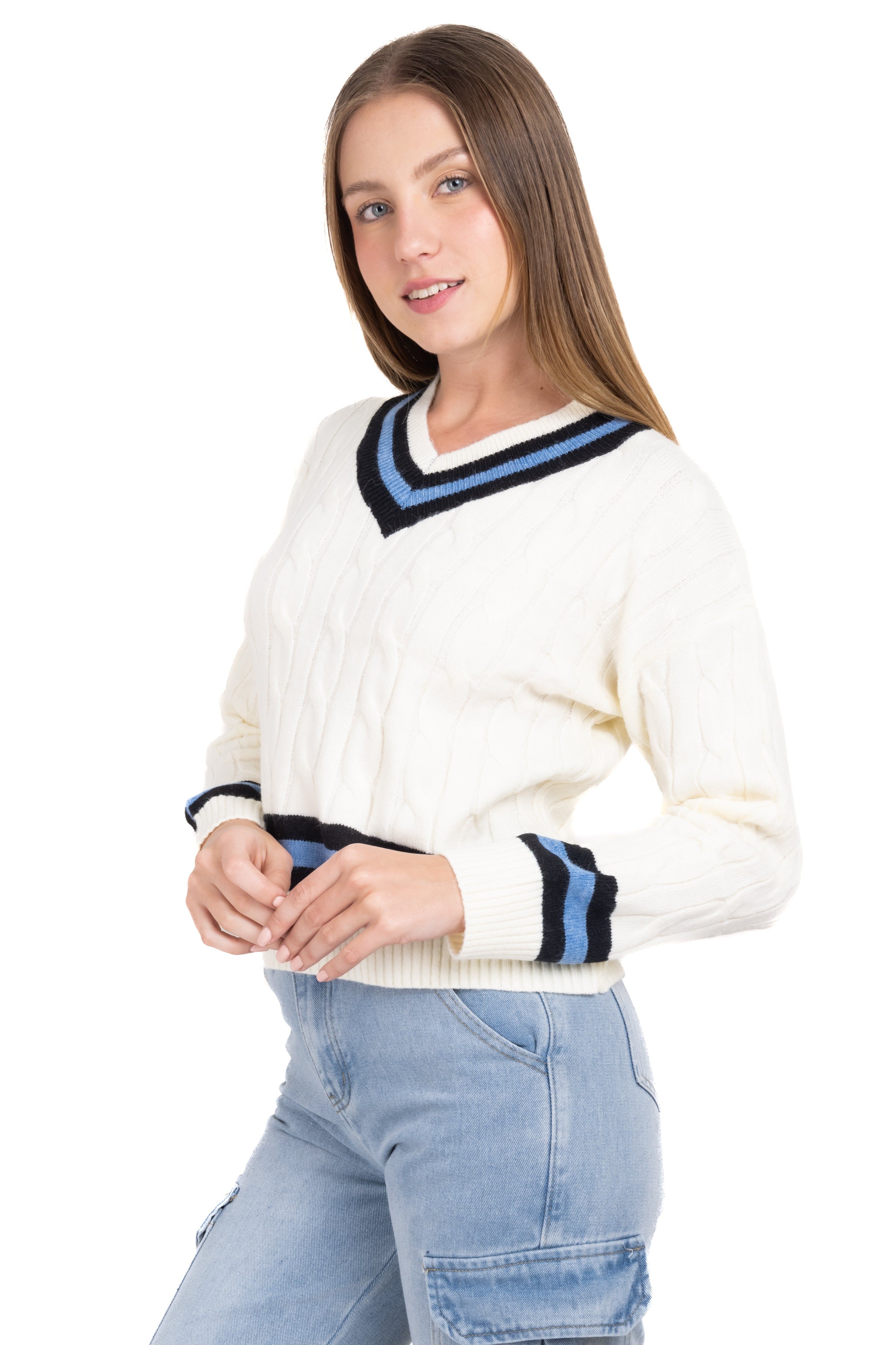 Suéter varsity trenzado líneas sold by Shasa product image thumbnail 3