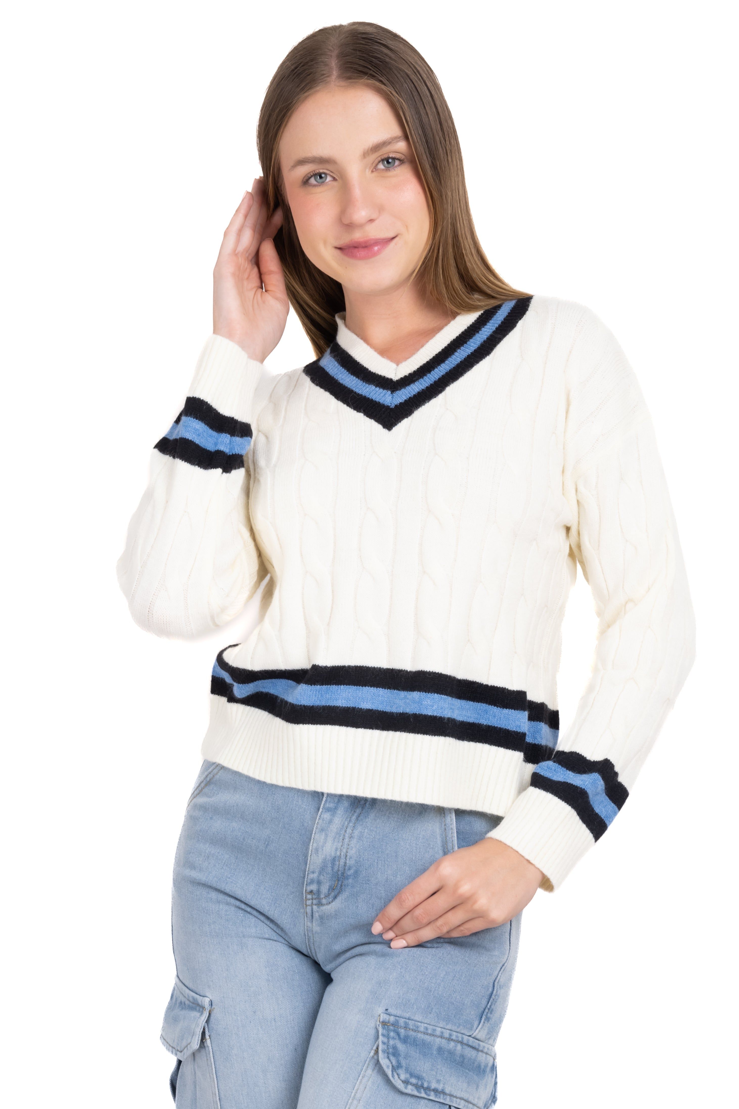 Suéter varsity trenzado líneas sold by Shasa product image thumbnail 2