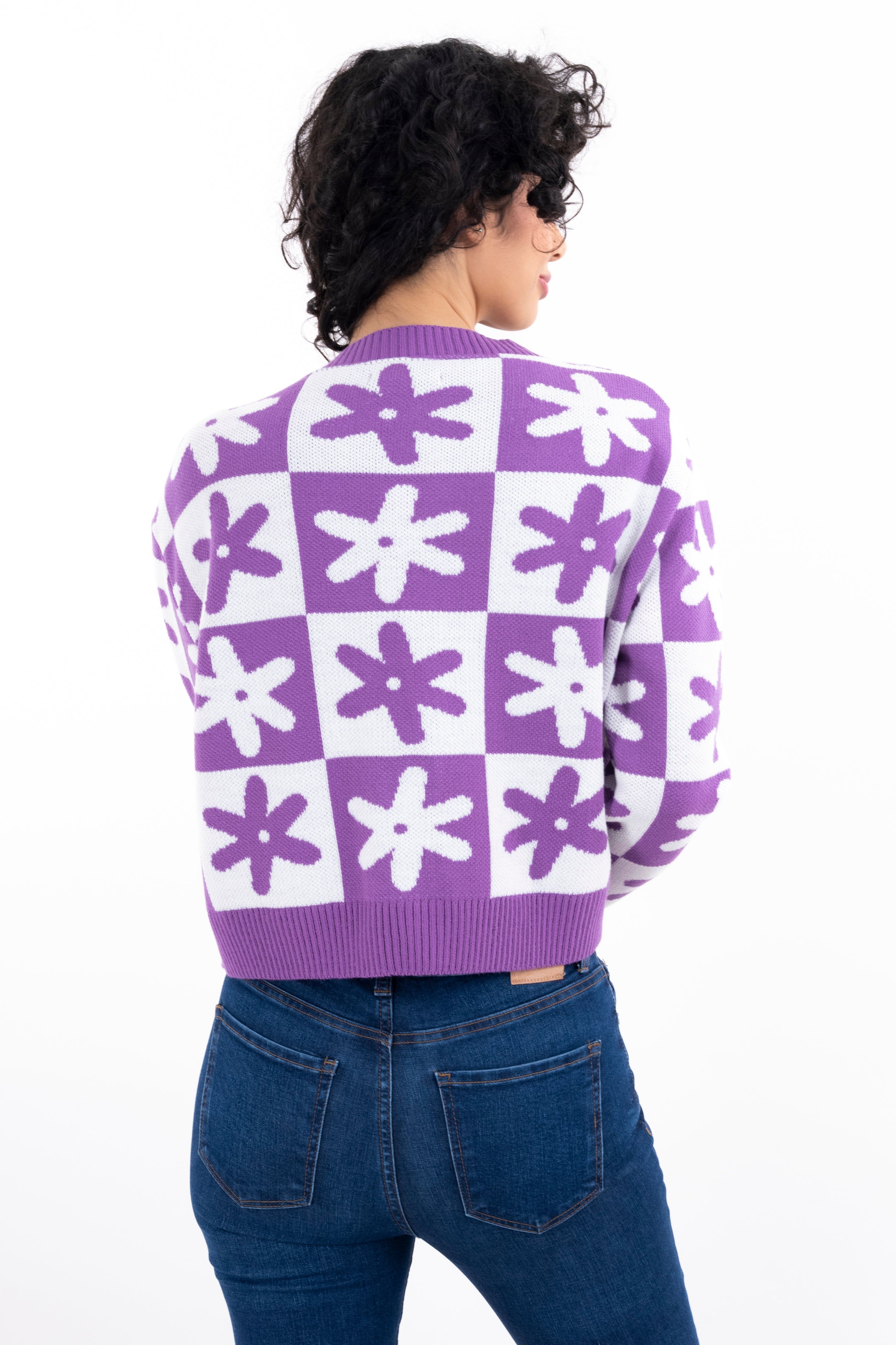 Cárdigan punto ajedrez flores sold by Shasa product image thumbnail 4