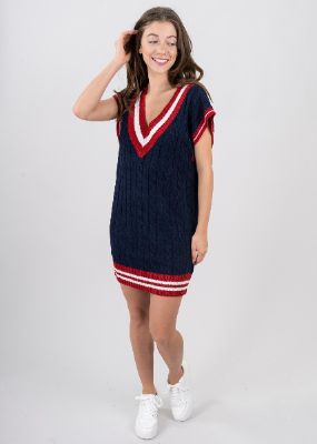 Chaleco vestido mini tejido manga corta sold by Shasa