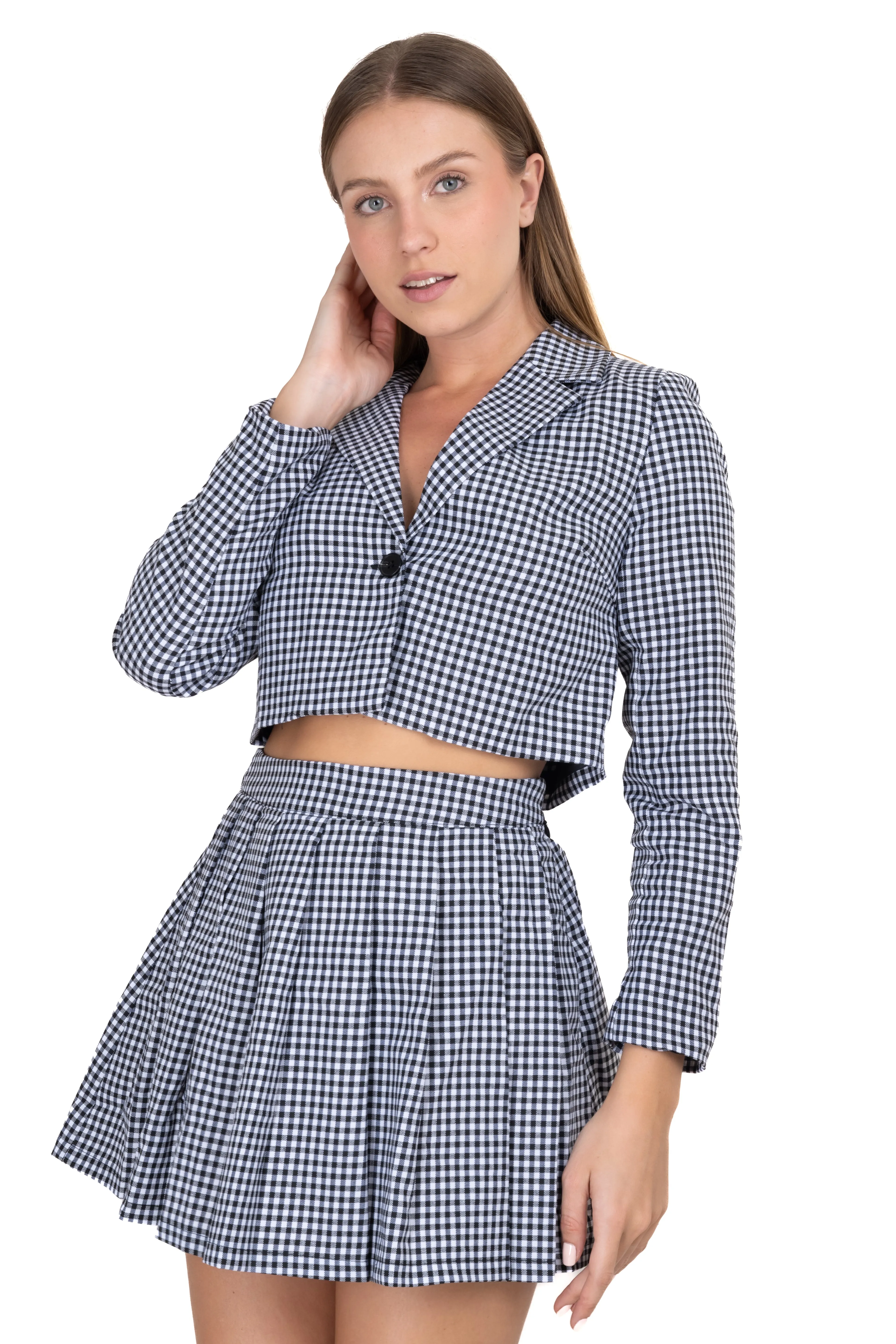 Saco crop cuadros bicolor sold by Shasa product image thumbnail 2