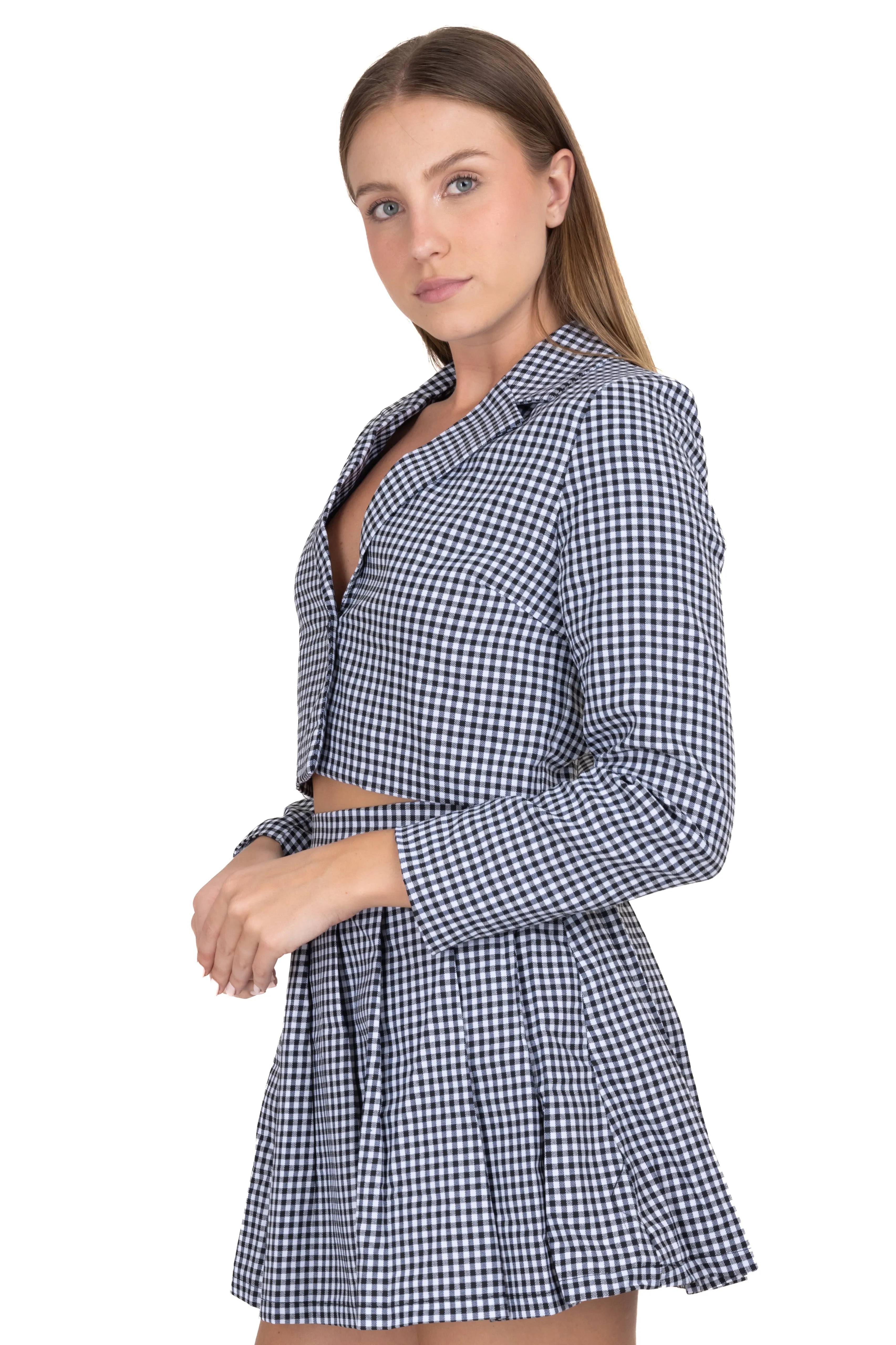 Saco crop cuadros bicolor sold by Shasa product image thumbnail 3