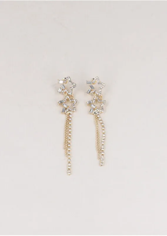 Aretes Doble Estrella Brillos sold by Shasa