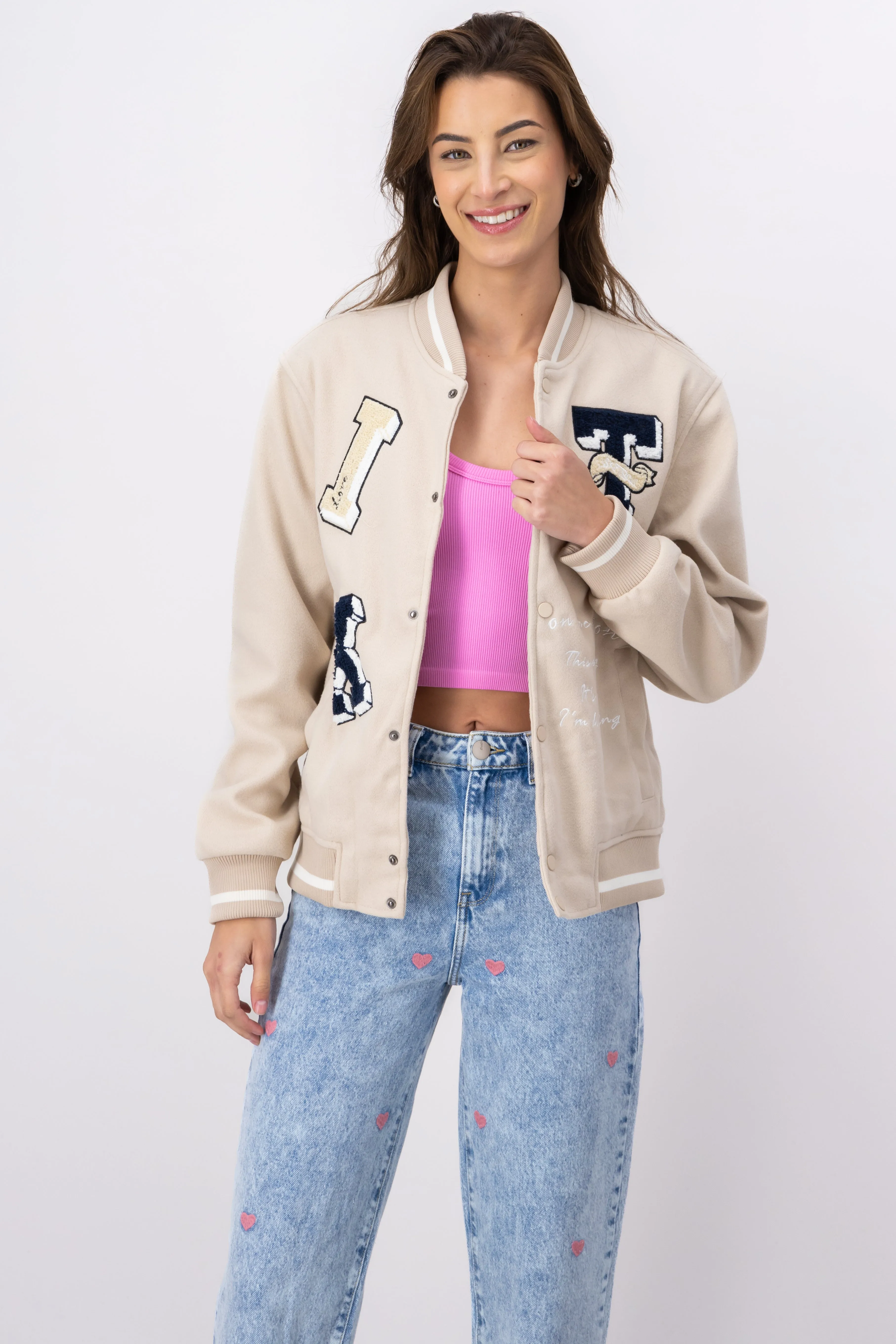 Chamarra bomber parches sold by Shasa