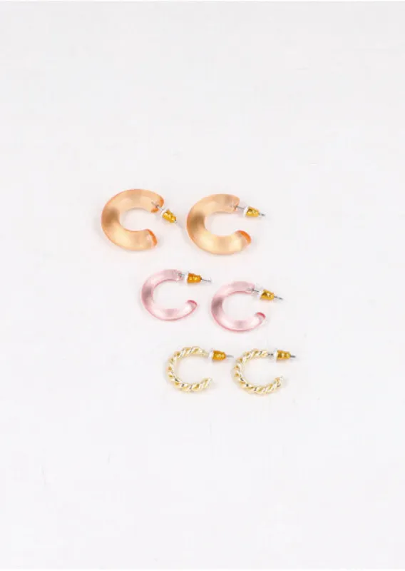 3 Pr Arracadas Transparentes sold by Shasa