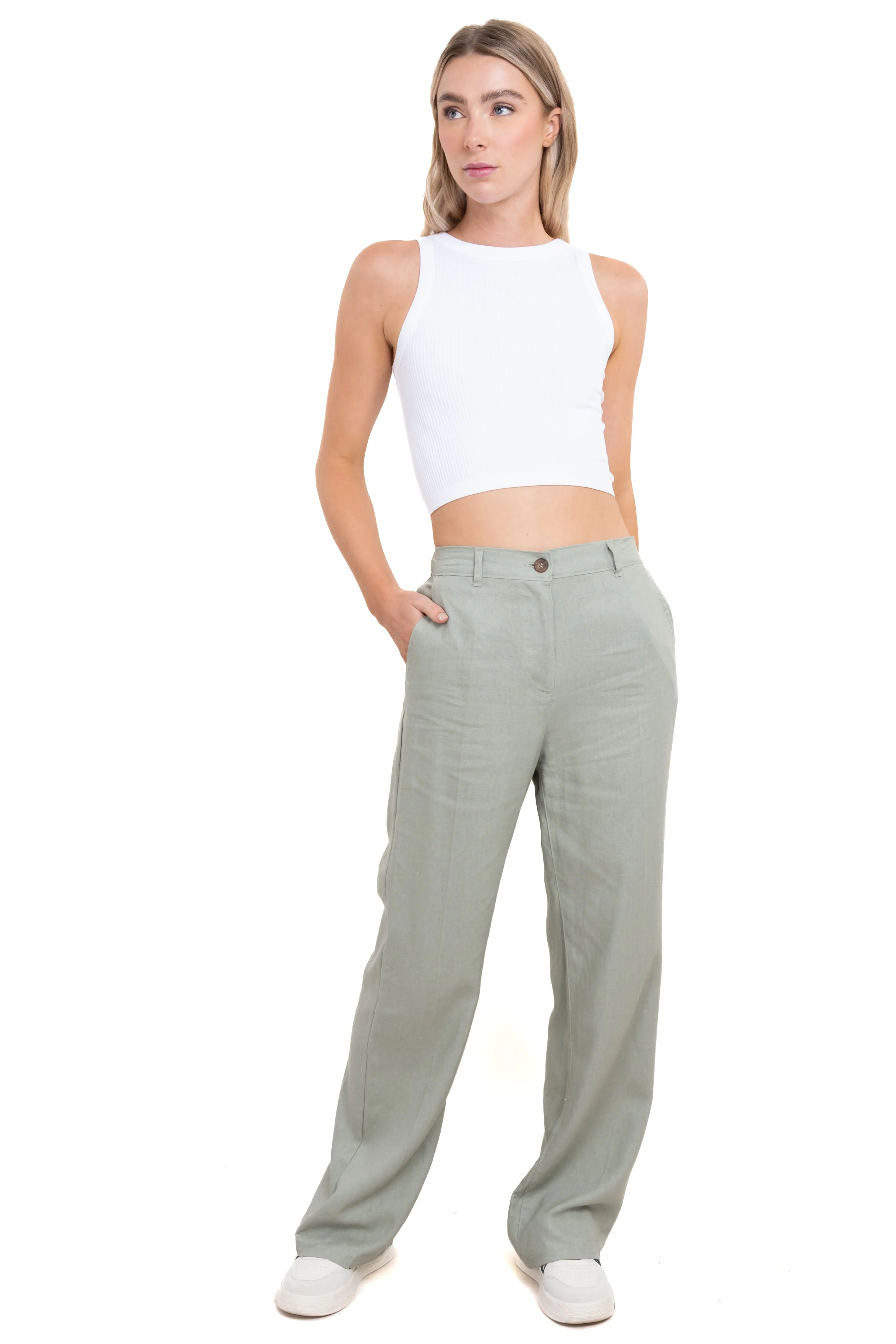 Pantalón straight cintura alta bolsillos sold by Shasa product image thumbnail 2