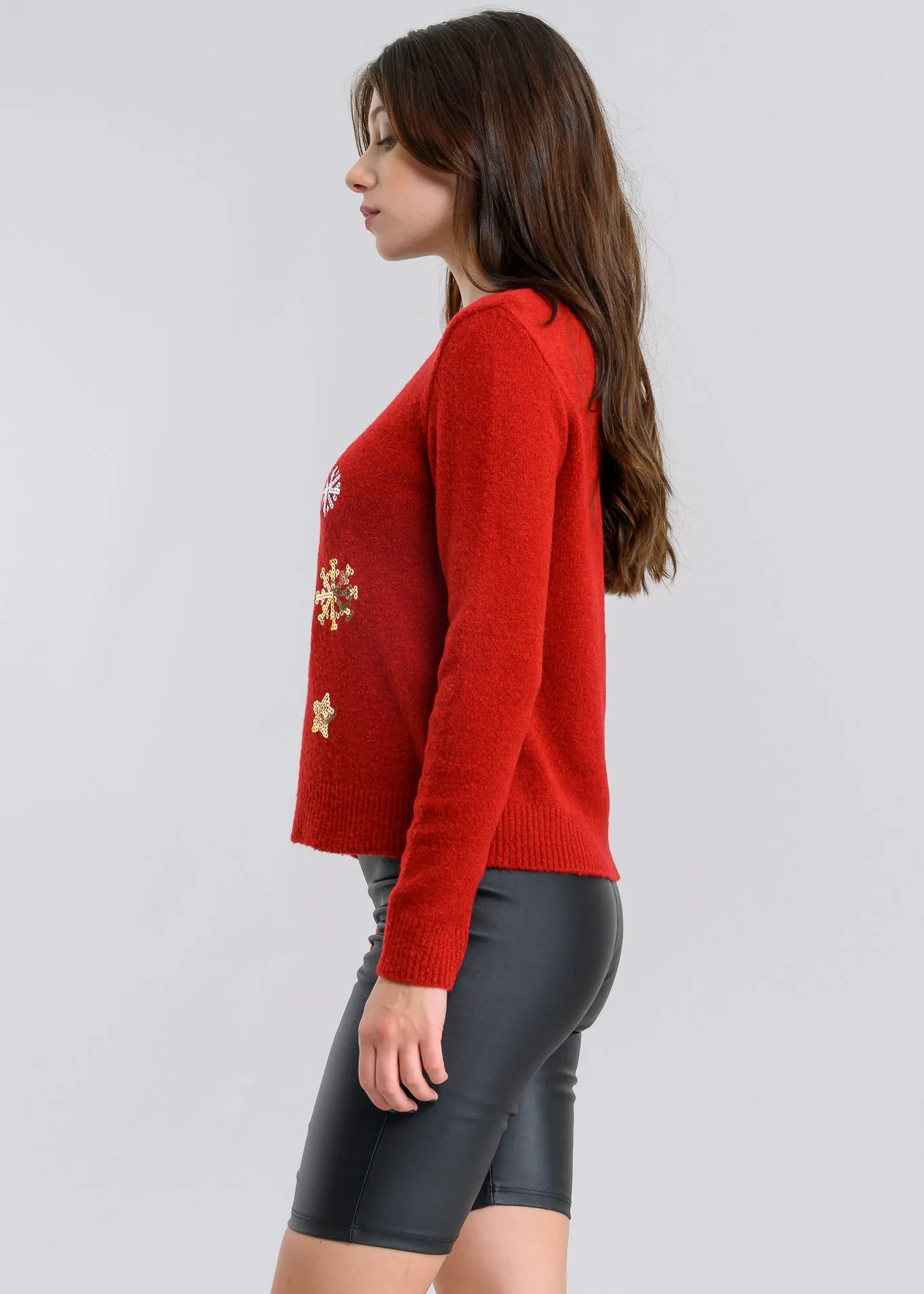 Suéter navideño copos nieve lentejuelas sold by Shasa product image thumbnail 3