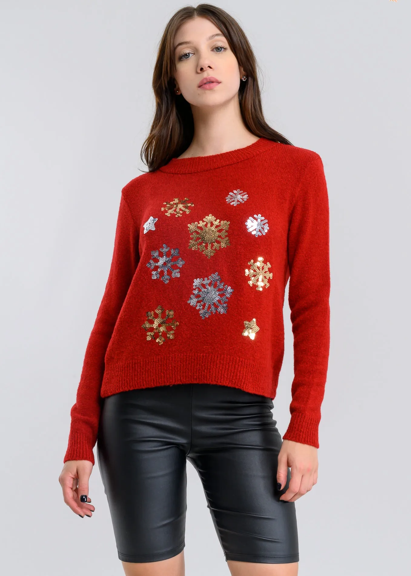 Suéter navideño copos nieve lentejuelas sold by Shasa product image thumbnail 2