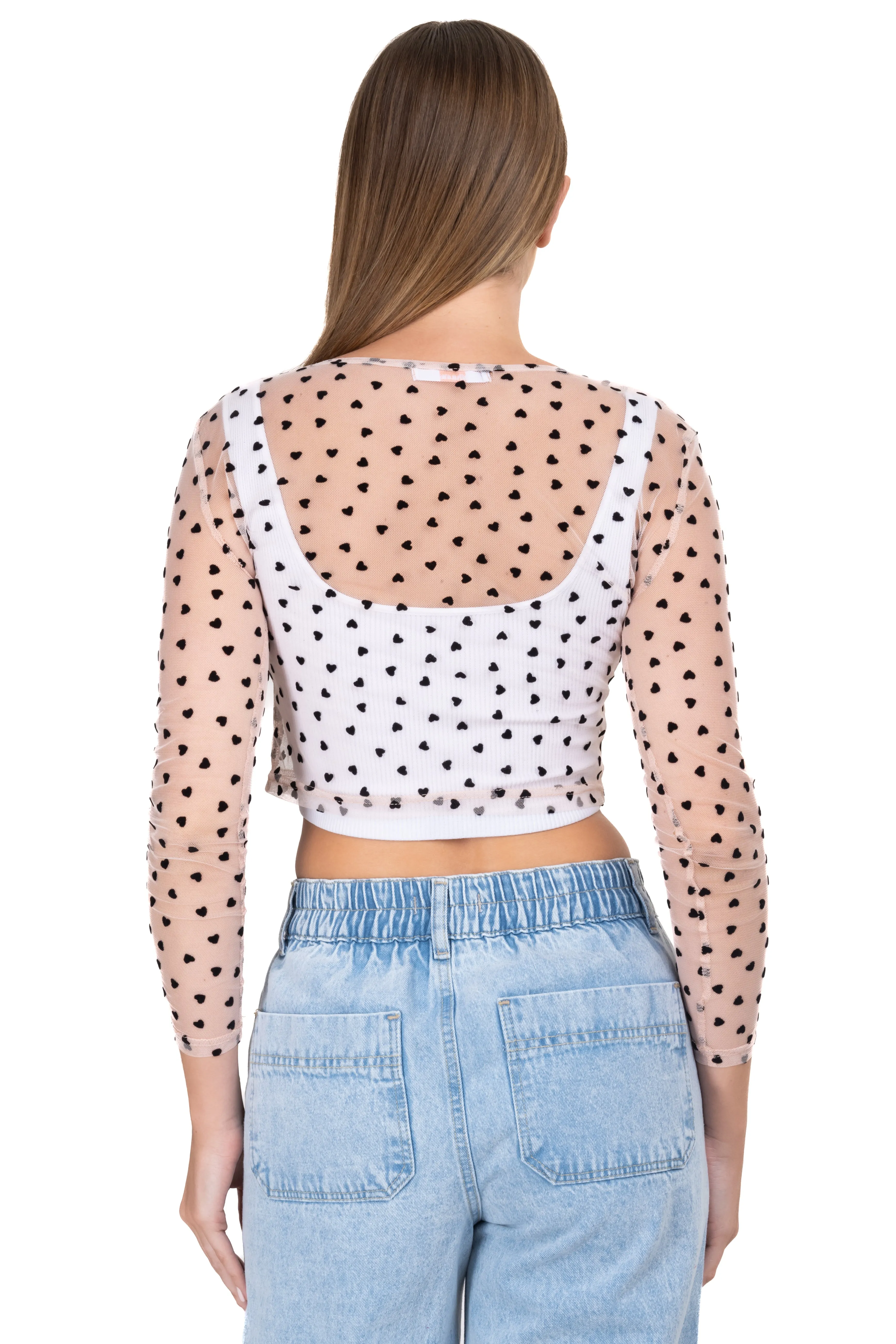 Top mesh manga larga corazones sold by Shasa product image thumbnail 4