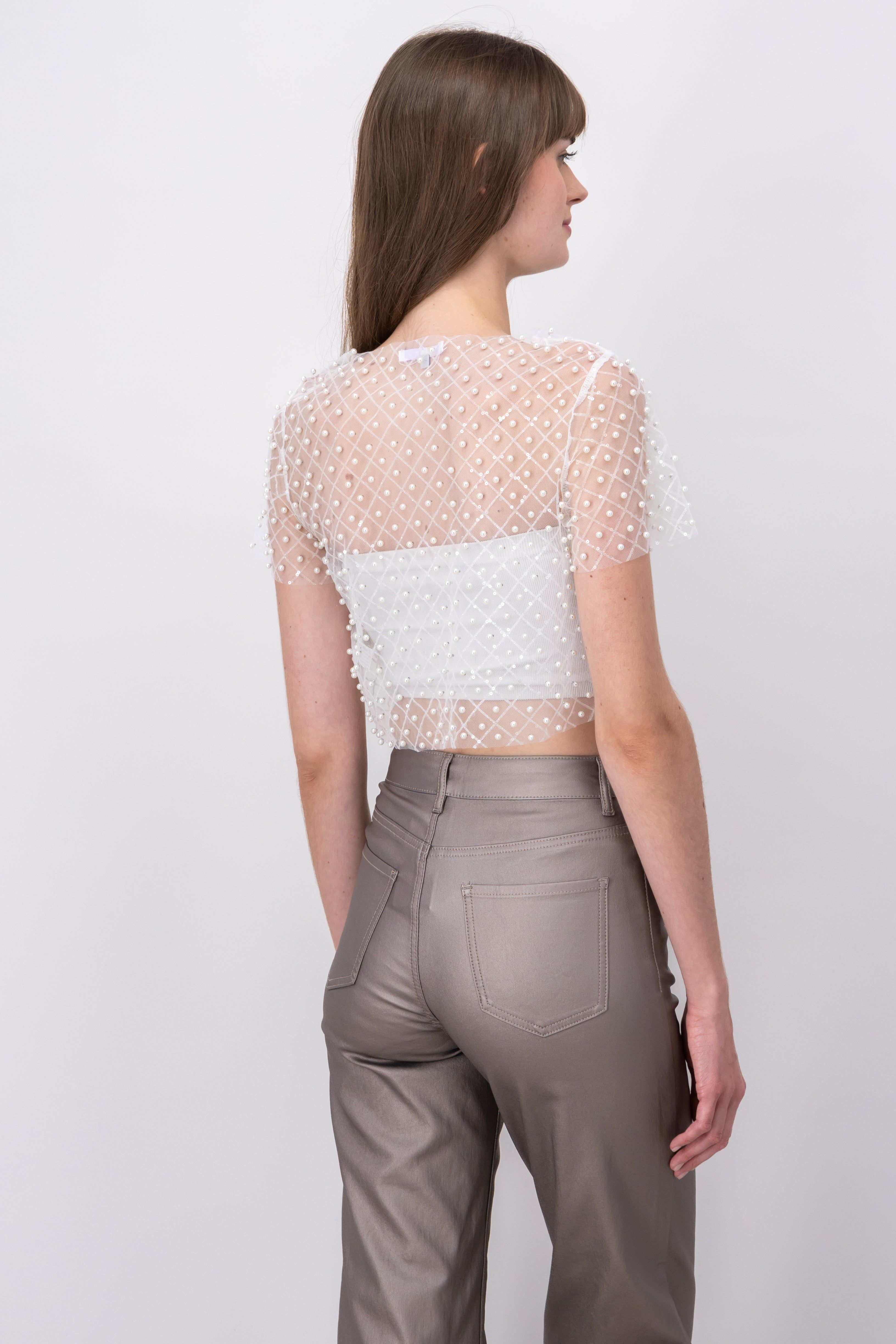 Top mesh manga corta perlas sold by Shasa product image thumbnail 4