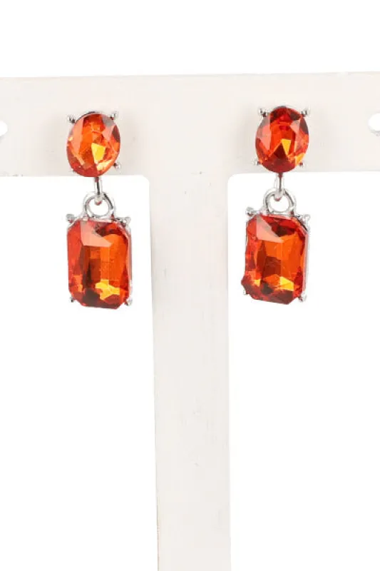 Aretes Colgantes Piedras Cuadradas sold by Shasa