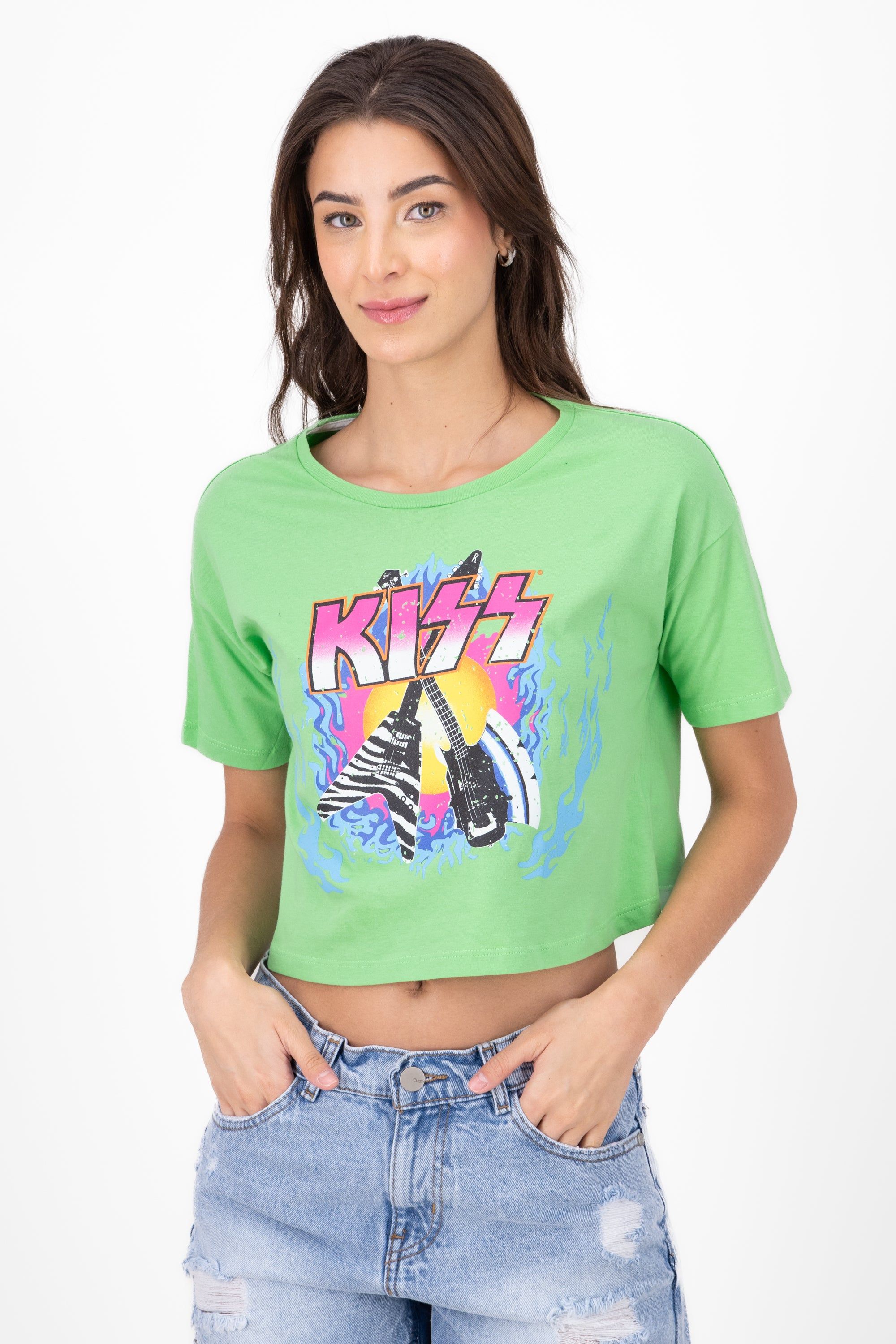 Crop Kiss Guitarra Manga Corta sold by Shasa