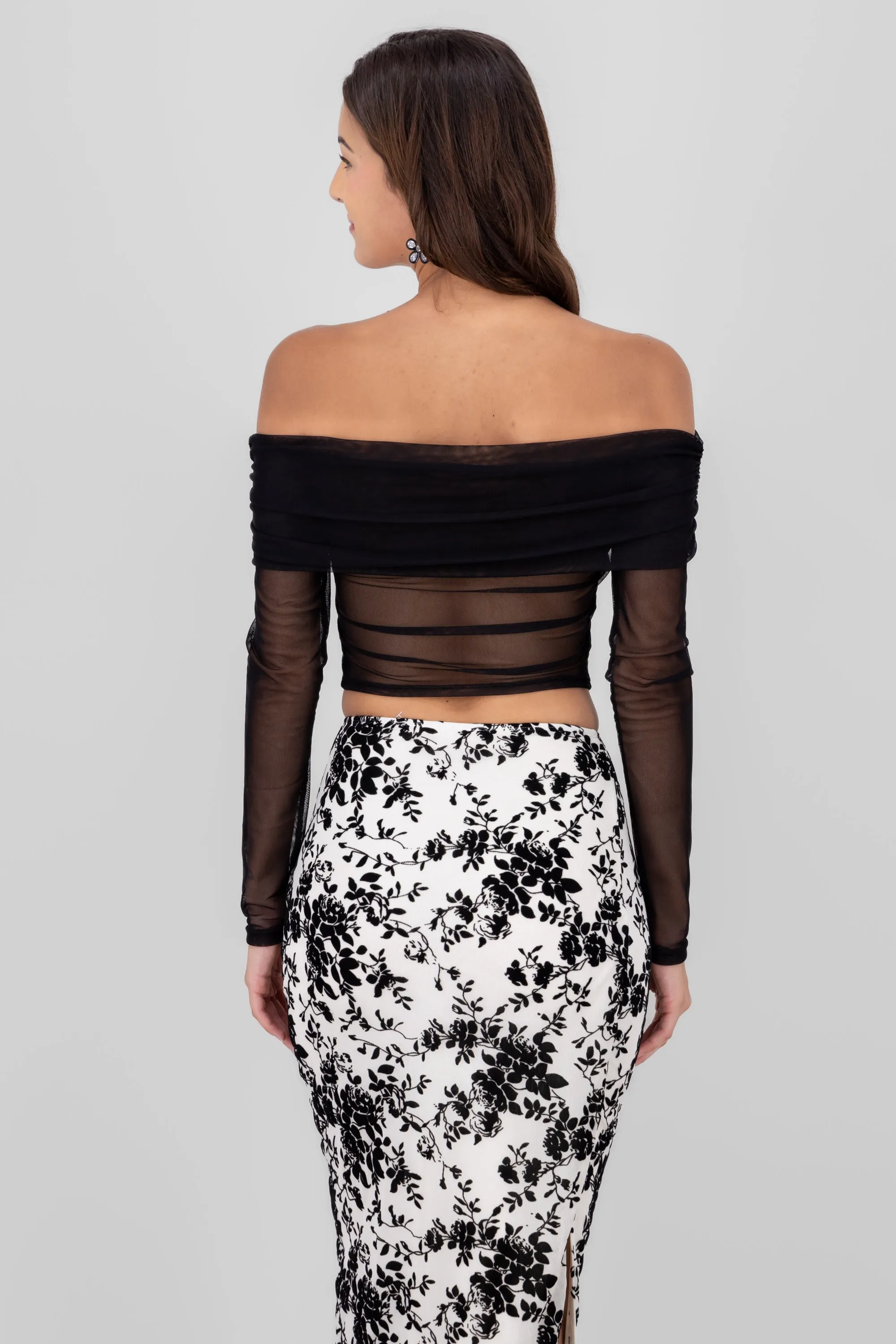 Top off shoulder de mesh liso sold by Shasa product image thumbnail 4