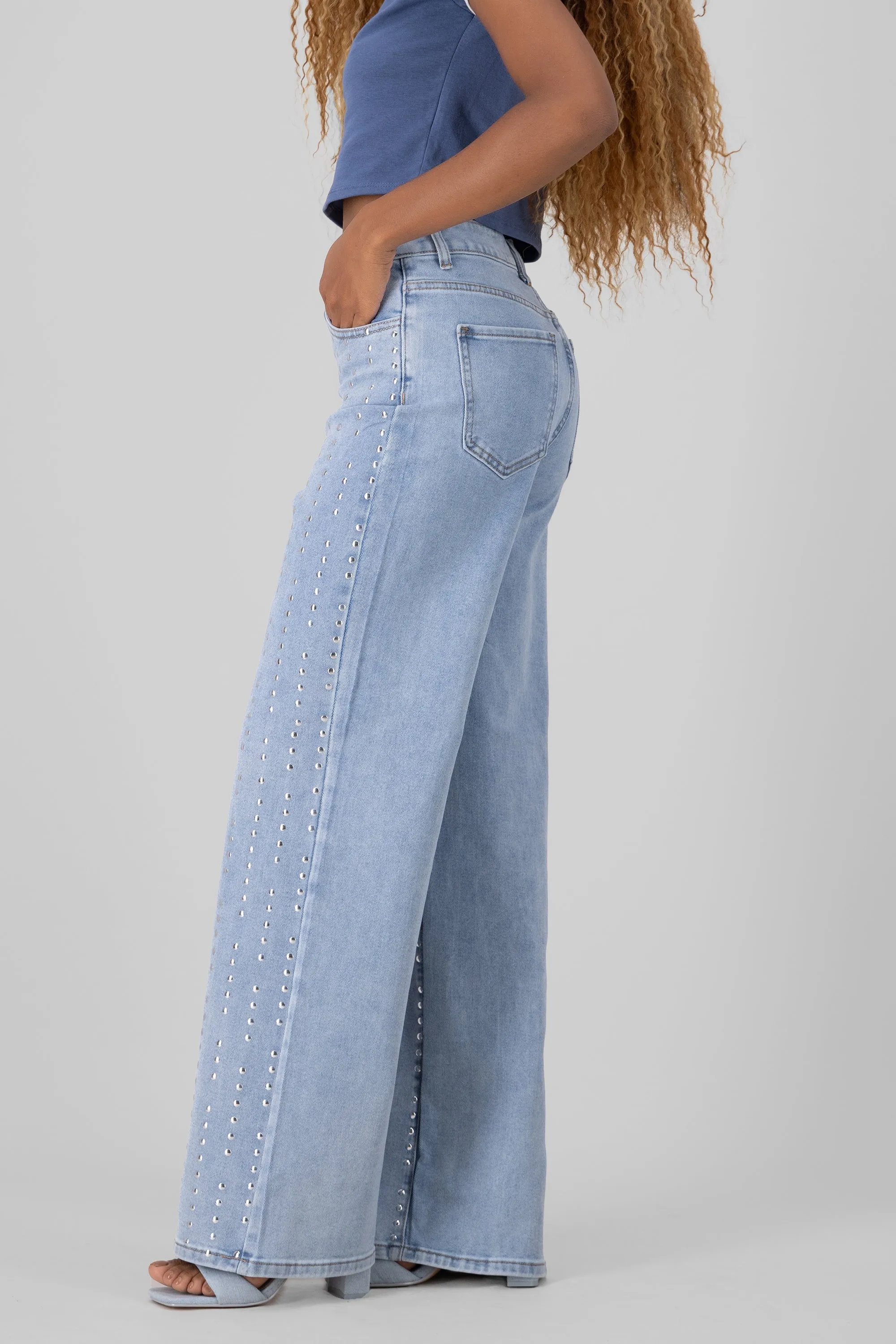 Jeans wide leg tiras brillos sold by Shasa product image thumbnail 3